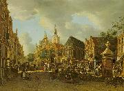 unknow artist The Groenmarkt as seen towards the Westeinde USA oil painting artist